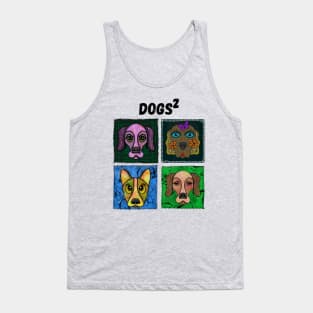 Dogs square funny patches Tank Top